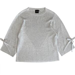 NEW Cliché Wool Blend Ribbed Knit Tie Sleeve Lightweight Sweater Size Small